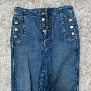 High rise Sailor-Style skinny jeans